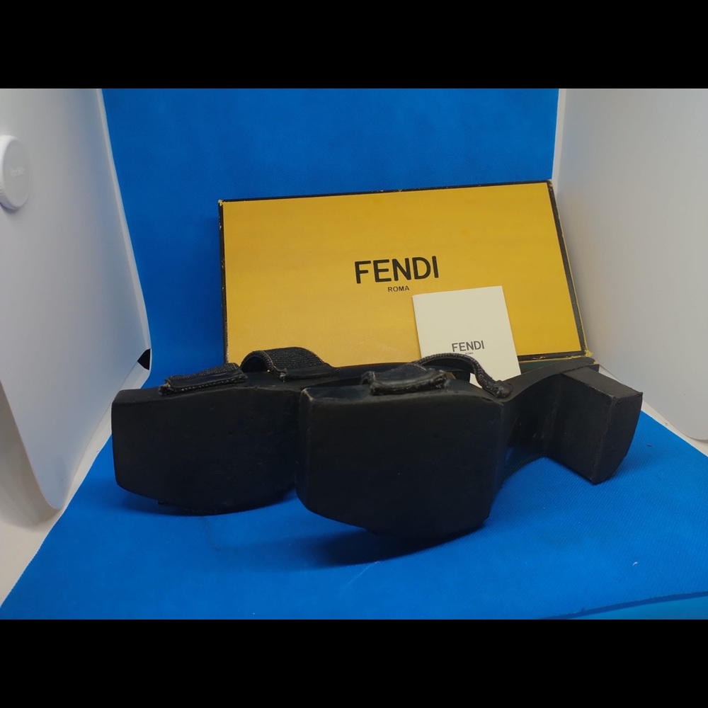Fendi‎ denim flower Logo heel sandals 36 - Picture 5 of 13
